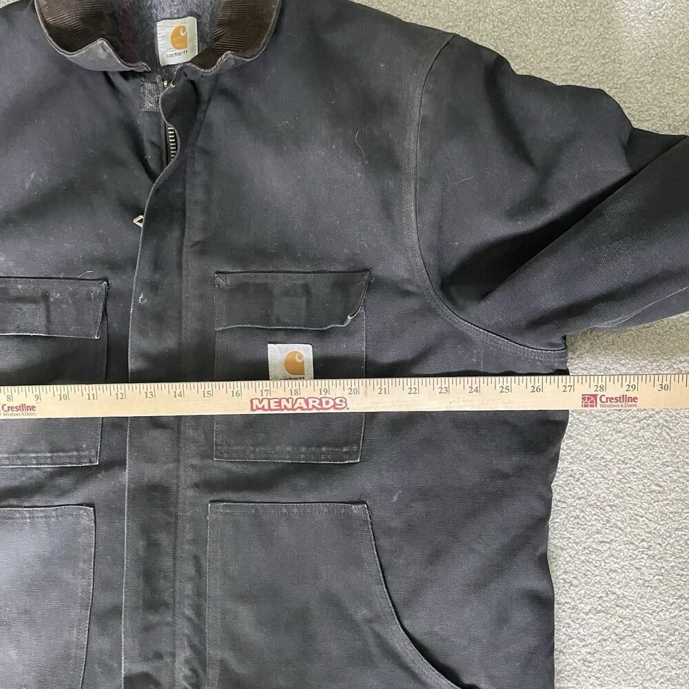 Carhartt Vintage 1990's Blanket Lined Chore Jacket Work Coat Black Men's Size XL - Picture 15 of 16
